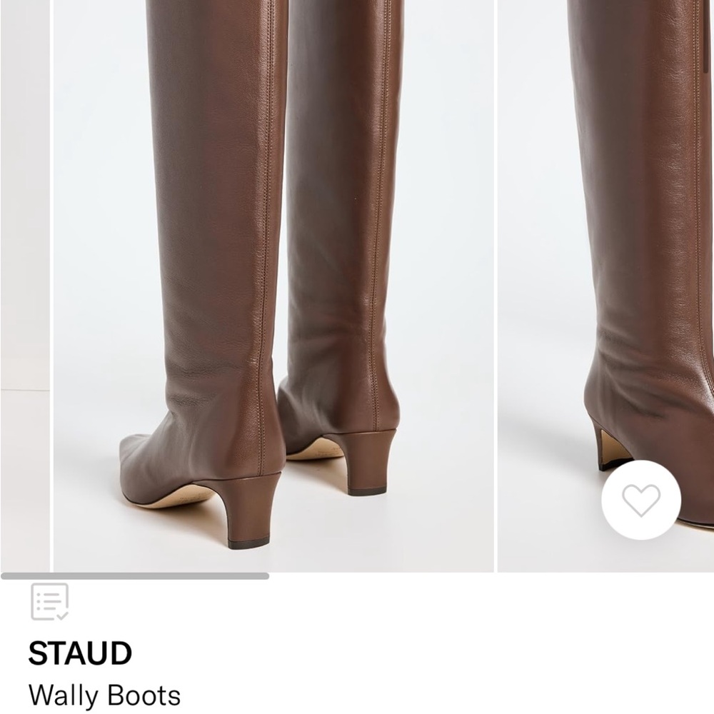 STAUD Brown Leather Over-the-Knee Boots